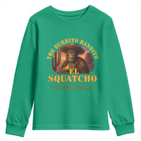 Funny The Burrito Bandito El Squatcho Youth Sweatshirt Western Poncho Mexican Bigfoot - Wonder Print Shop