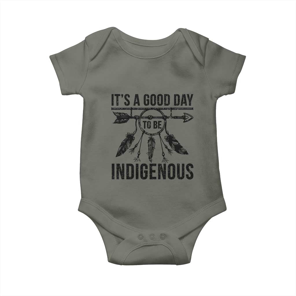 Native American Its A Good Day To Be Indigenous Baby Onesie Dreamcatcher Feathers - Wonder Print Shop