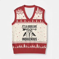 Native American Its A Good Day To Be Indigenous V-Neck Knit Sweater Vest Dreamcatcher Feathers - Wonder Print Shop