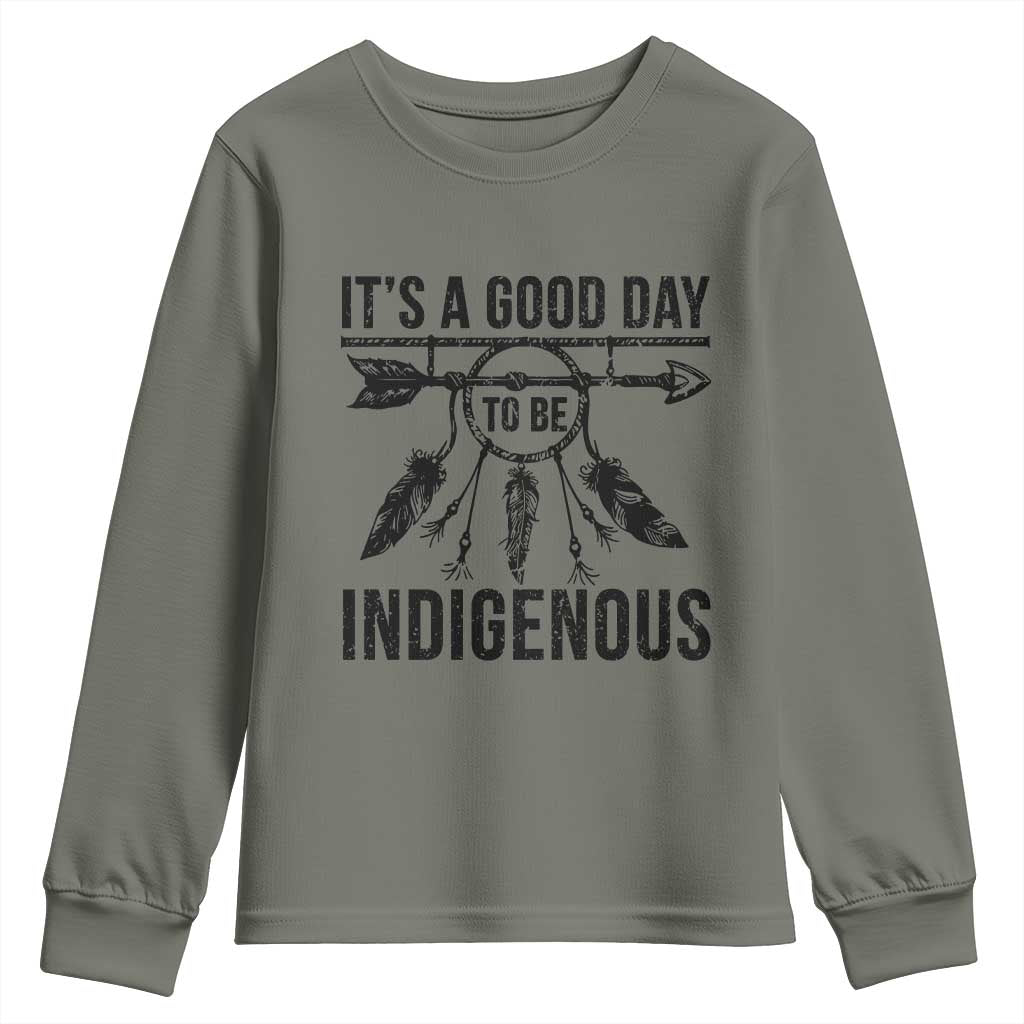 Native American Its A Good Day To Be Indigenous Youth Sweatshirt Dreamcatcher Feathers - Wonder Print Shop
