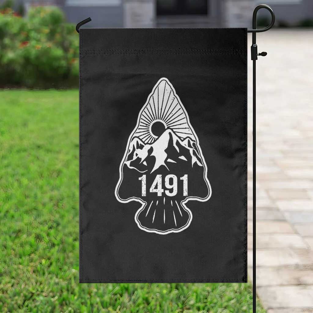 Proud Native American 1491 Pre Columbus Indigenous Arrowhead Garden Flag - Wonder Print Shop