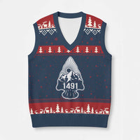 Proud Native American 1491 Pre Columbus Indigenous Arrowhead V-Neck Knit Sweater Vest - Wonder Print Shop