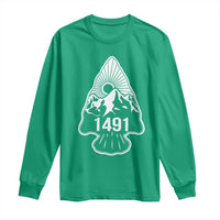Proud Native American 1491 Pre Columbus Indigenous Arrowhead Long Sleeve Shirt - Wonder Print Shop
