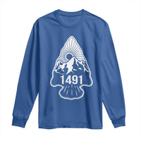 Proud Native American 1491 Pre Columbus Indigenous Arrowhead Long Sleeve Shirt - Wonder Print Shop