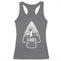 Proud Native American 1491 Pre Columbus Indigenous Arrowhead Racerback Tank Top - Wonder Print Shop