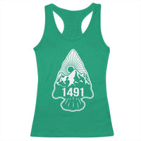 Proud Native American 1491 Pre Columbus Indigenous Arrowhead Racerback Tank Top - Wonder Print Shop