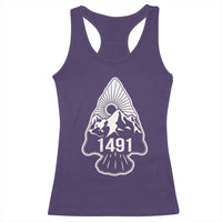 Proud Native American 1491 Pre Columbus Indigenous Arrowhead Racerback Tank Top - Wonder Print Shop