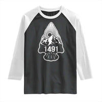 Proud Native American 1491 Pre Columbus Indigenous Arrowhead Raglan Shirt - Wonder Print Shop
