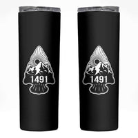 Proud Native American 1491 Pre Columbus Indigenous Arrowhead Skinny Tumbler - Wonder Print Shop