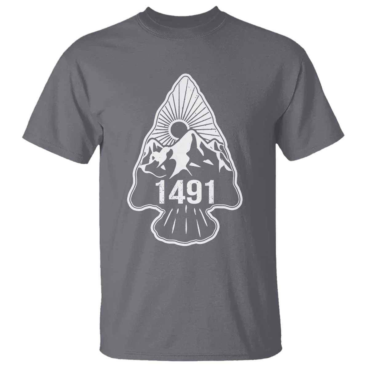 Proud Native American 1491 Pre Columbus Indigenous Arrowhead T Shirt - Wonder Print Shop