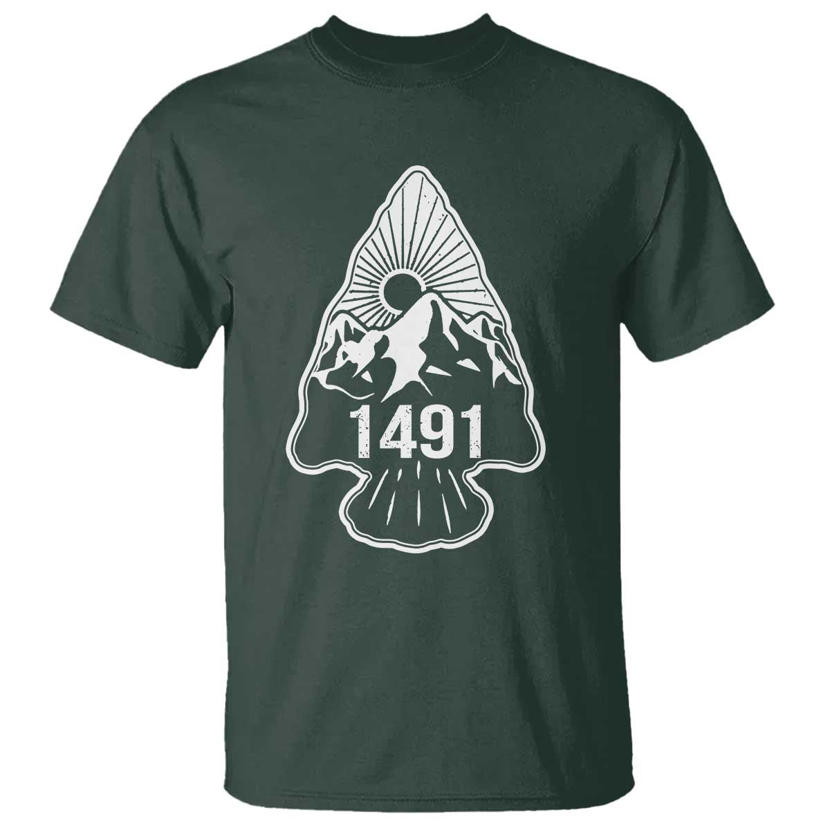 Proud Native American 1491 Pre Columbus Indigenous Arrowhead T Shirt - Wonder Print Shop