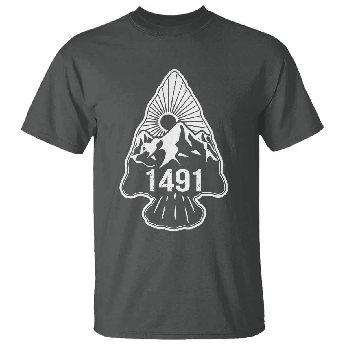 Proud Native American 1491 Pre Columbus Indigenous Arrowhead T Shirt - Wonder Print Shop