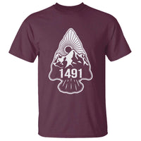 Proud Native American 1491 Pre Columbus Indigenous Arrowhead T Shirt - Wonder Print Shop