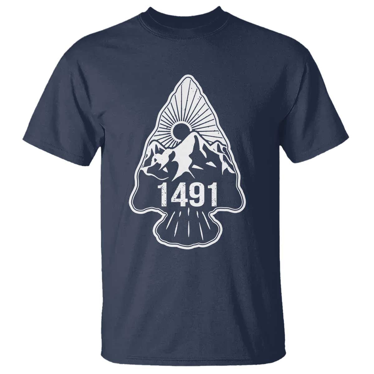 Proud Native American 1491 Pre Columbus Indigenous Arrowhead T Shirt - Wonder Print Shop