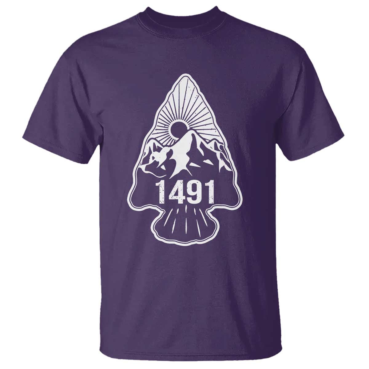 Proud Native American 1491 Pre Columbus Indigenous Arrowhead T Shirt - Wonder Print Shop