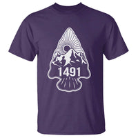 Proud Native American 1491 Pre Columbus Indigenous Arrowhead T Shirt - Wonder Print Shop