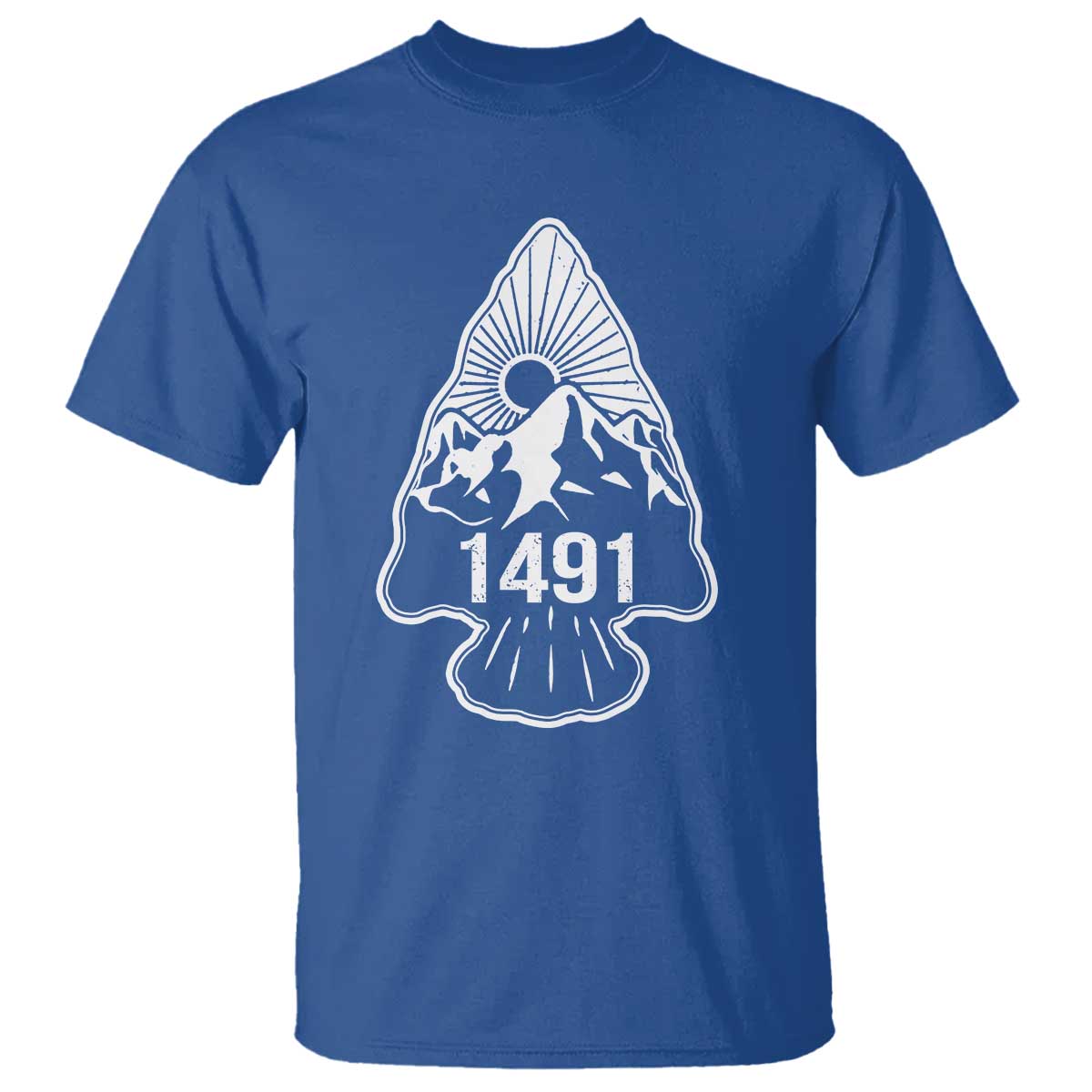 Proud Native American 1491 Pre Columbus Indigenous Arrowhead T Shirt - Wonder Print Shop