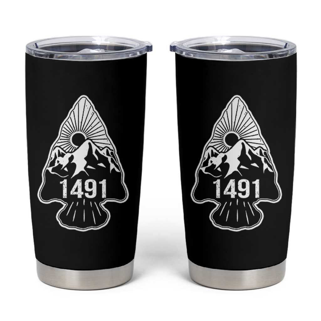 Proud Native American 1491 Pre Columbus Indigenous Arrowhead Tumbler Cup - Wonder Print Shop