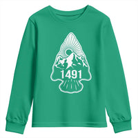 Proud Native American 1491 Pre Columbus Indigenous Arrowhead Youth Sweatshirt - Wonder Print Shop