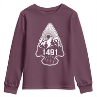 Proud Native American 1491 Pre Columbus Indigenous Arrowhead Youth Sweatshirt - Wonder Print Shop