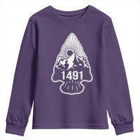 Proud Native American 1491 Pre Columbus Indigenous Arrowhead Youth Sweatshirt - Wonder Print Shop