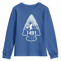Proud Native American 1491 Pre Columbus Indigenous Arrowhead Youth Sweatshirt - Wonder Print Shop