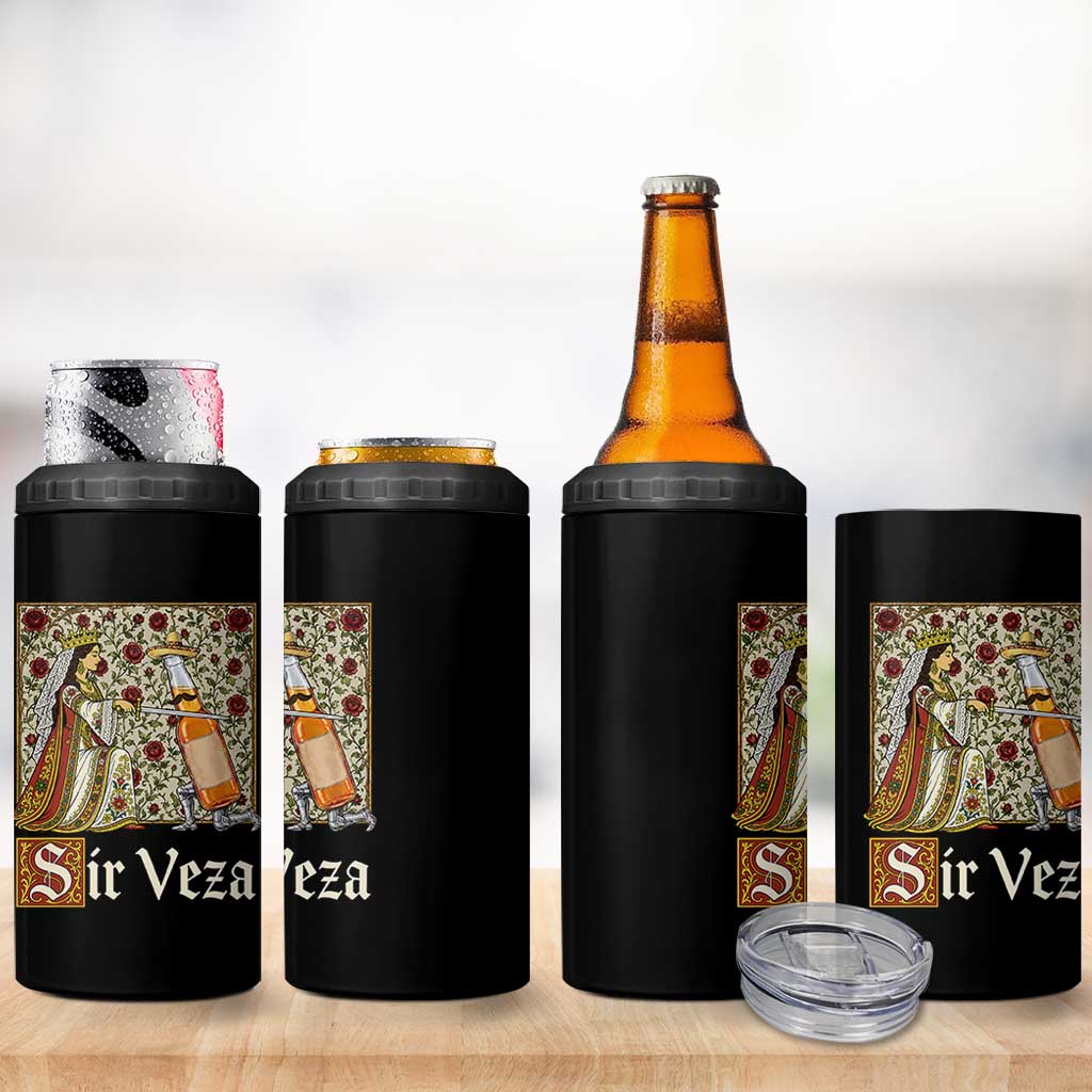 Sir Veza Beer Medieval Knight Pun Sombrero Cinco De Mayo 4 in 1 Can Cooler Tumbler