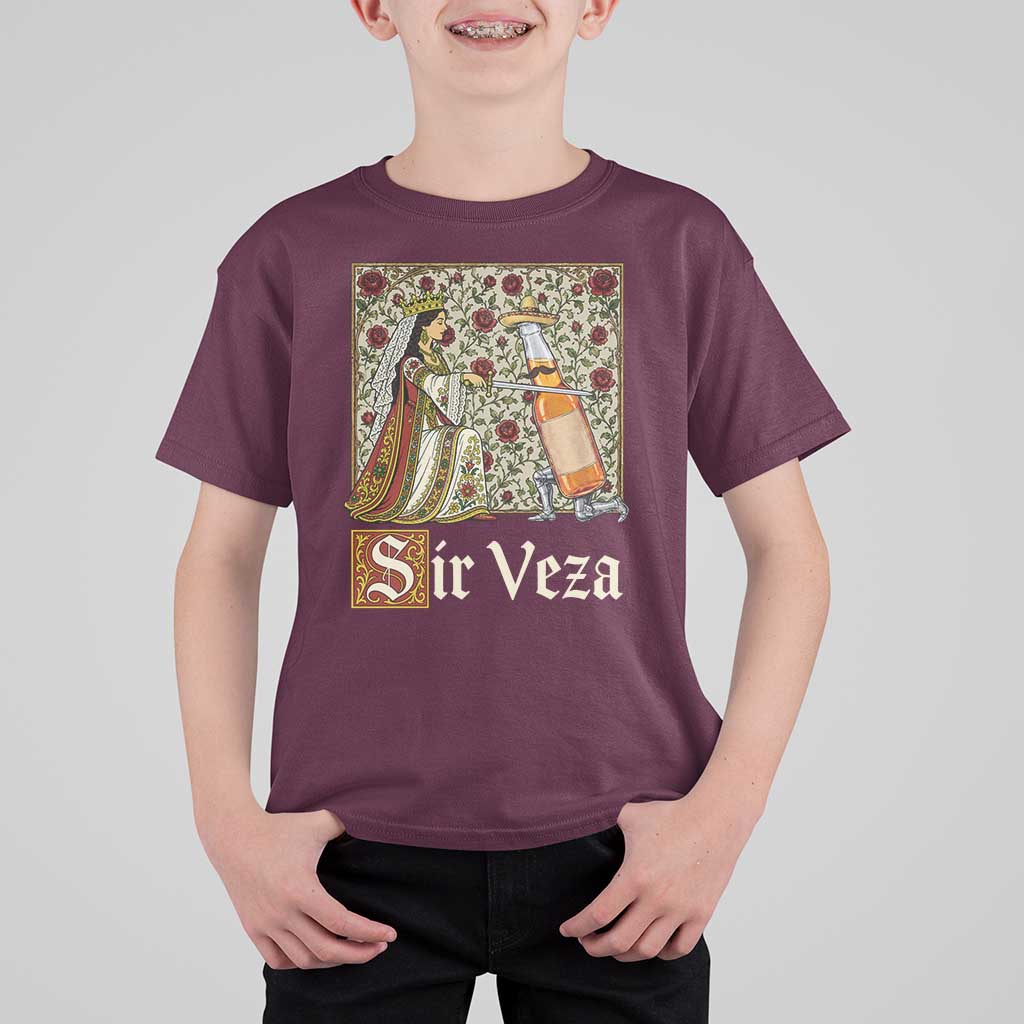 Sir Veza Beer Medieval Knight Pun Sombrero Cinco De Mayo T Shirt For Kid