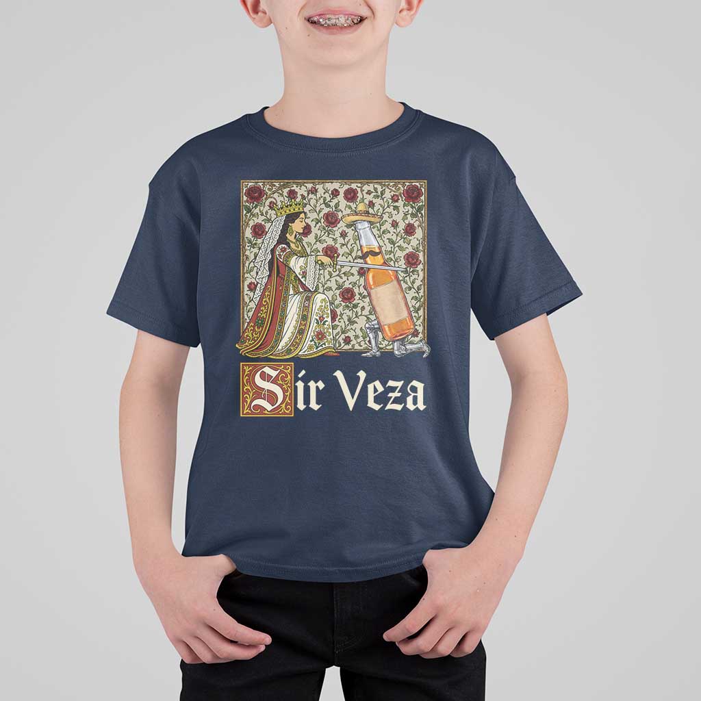 Sir Veza Beer Medieval Knight Pun Sombrero Cinco De Mayo T Shirt For Kid