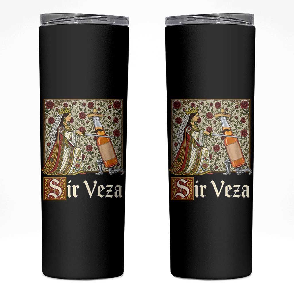 Sir Veza Beer Medieval Knight Pun Sombrero Cinco De Mayo Skinny Tumbler