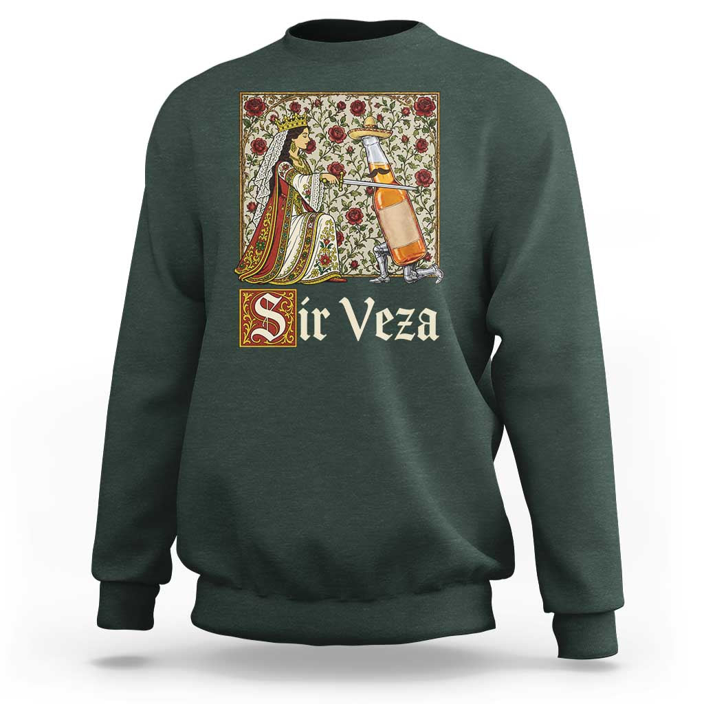 Sir Veza Beer Medieval Knight Pun Sombrero Cinco De Mayo Sweatshirt