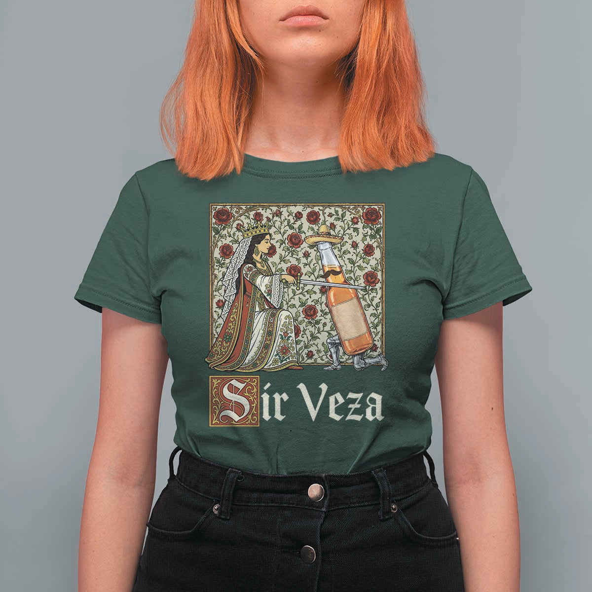 Sir Veza Beer Medieval Knight Pun Sombrero Cinco De Mayo T Shirt For Women