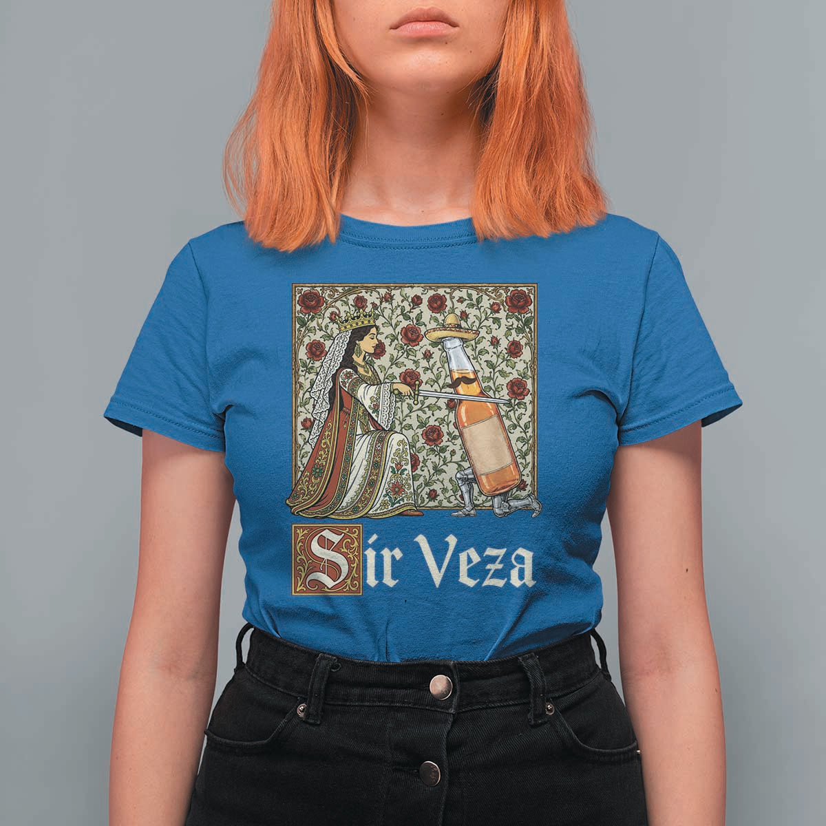 Sir Veza Beer Medieval Knight Pun Sombrero Cinco De Mayo T Shirt For Women