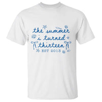 The Summer I Turned Thirteen Funny 13th Birthday Est 2013 T Shirt Summer Coastal Birthday Seashell Bow