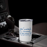 The Summer I Turned Thirteen Funny 13th Birthday Est 2013 Tumbler Cup Summer Coastal Birthday Seashell Bow