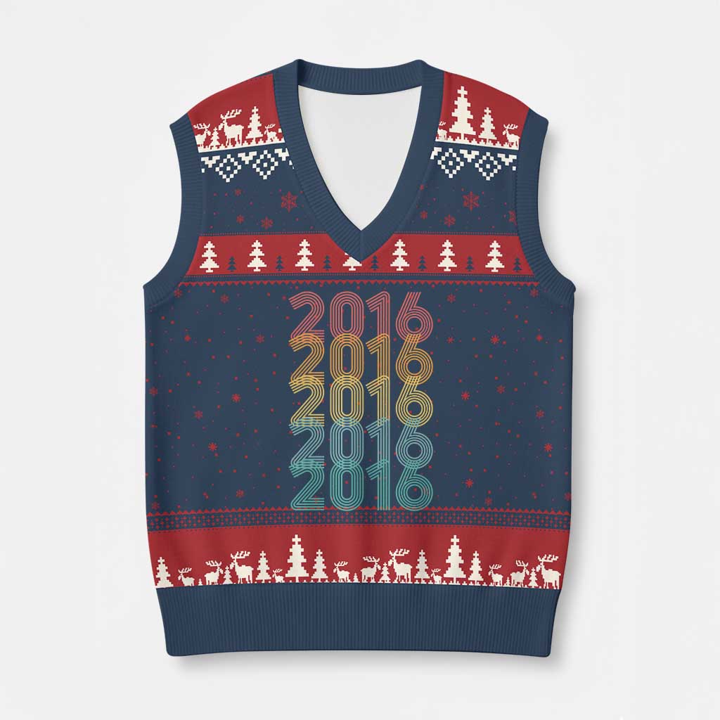 10th Birthday V-Neck Knit Sweater Vest Vintage 2016 Retro 10 Years Old Birthday