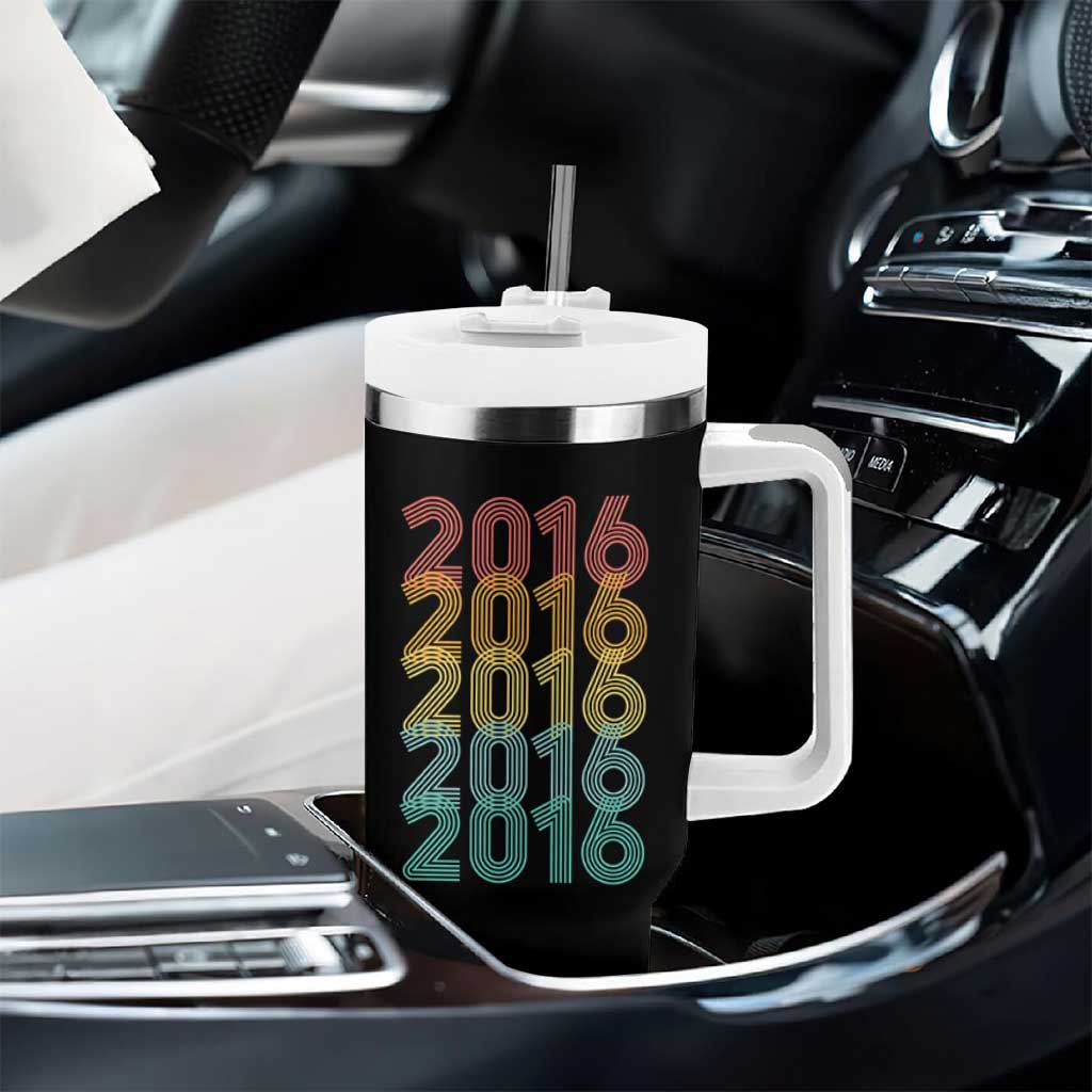 10th Birthday Tumbler With Handle Vintage 2016 Retro 10 Years Old Birthday