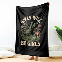 Girls Will Be Will Girls Praying Mantis Feminist Entomologist Throw Blanket