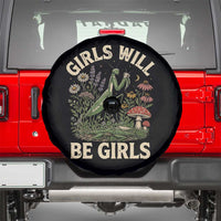 Girls Will Be Will Girls Praying Mantis Feminist Entomologist Spare Tire Cover