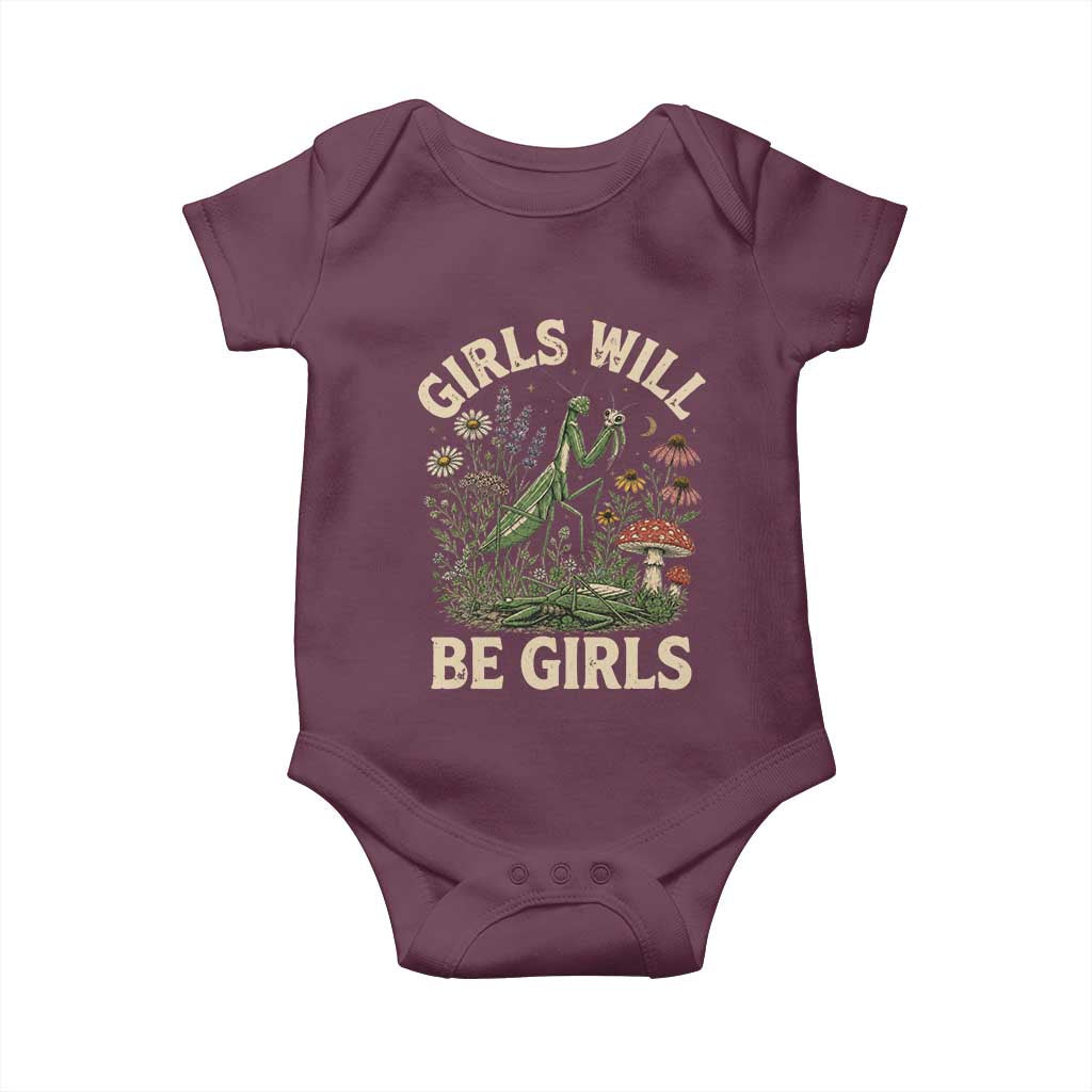 Girls Will Be Will Girls Praying Mantis Feminist Entomologist Baby Onesie