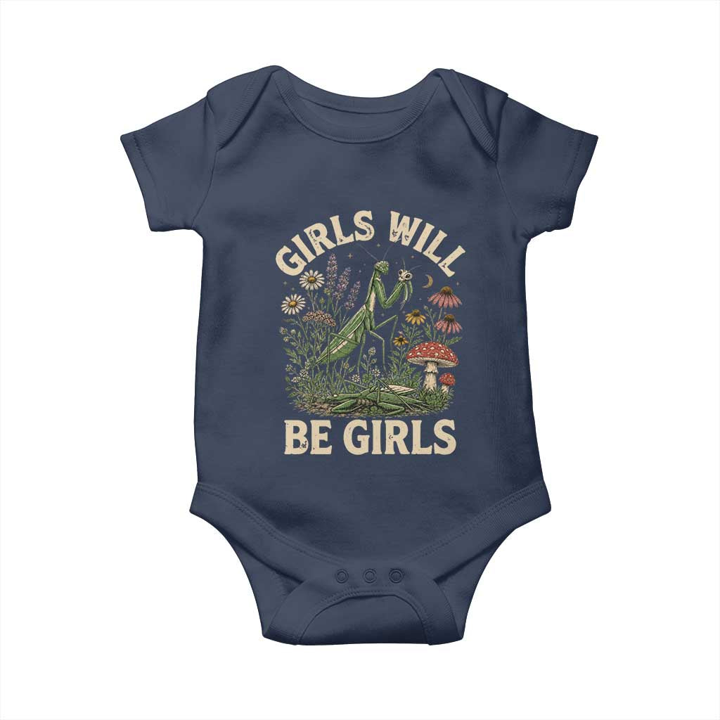 Girls Will Be Will Girls Praying Mantis Feminist Entomologist Baby Onesie