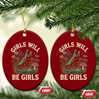 Girls Will Be Will Girls Praying Mantis Feminist Entomologist Ceramic Ornament