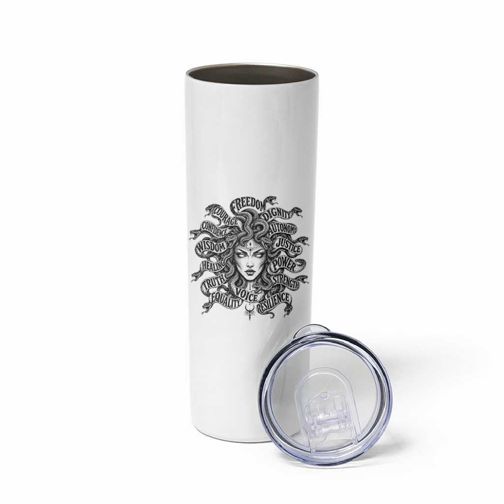 Feminist Medusa Power Snake Wisdom Equality Goth Skinny Tumbler