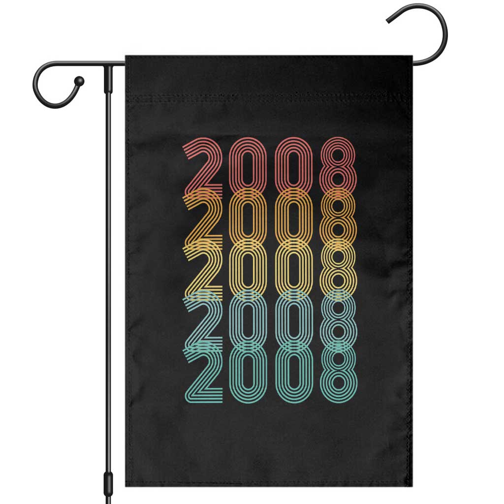 18th Birthday Garden Flag Vintage 2008 Retro 18 Years Old Birthday