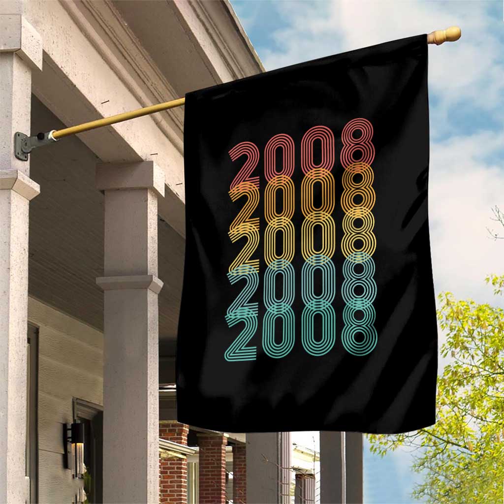 18th Birthday Garden Flag Vintage 2008 Retro 18 Years Old Birthday