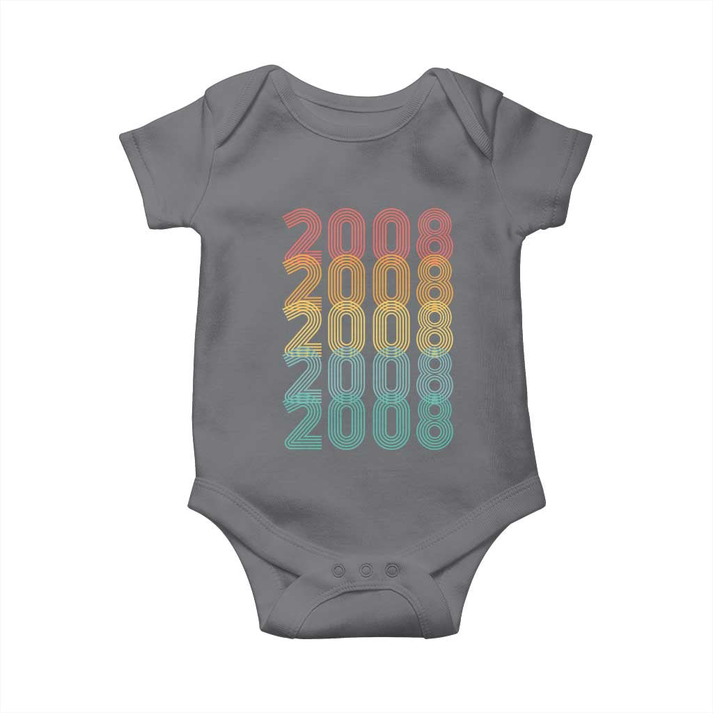 18th Birthday Baby Onesie Vintage 2008 Retro 18 Years Old Birthday