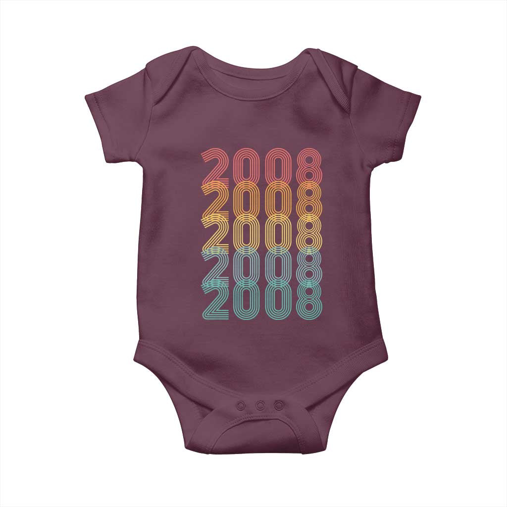 18th Birthday Baby Onesie Vintage 2008 Retro 18 Years Old Birthday