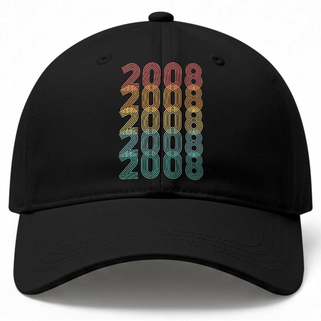 18th Birthday Baseball Cap Vintage 2008 Retro 18 Years Old Birthday