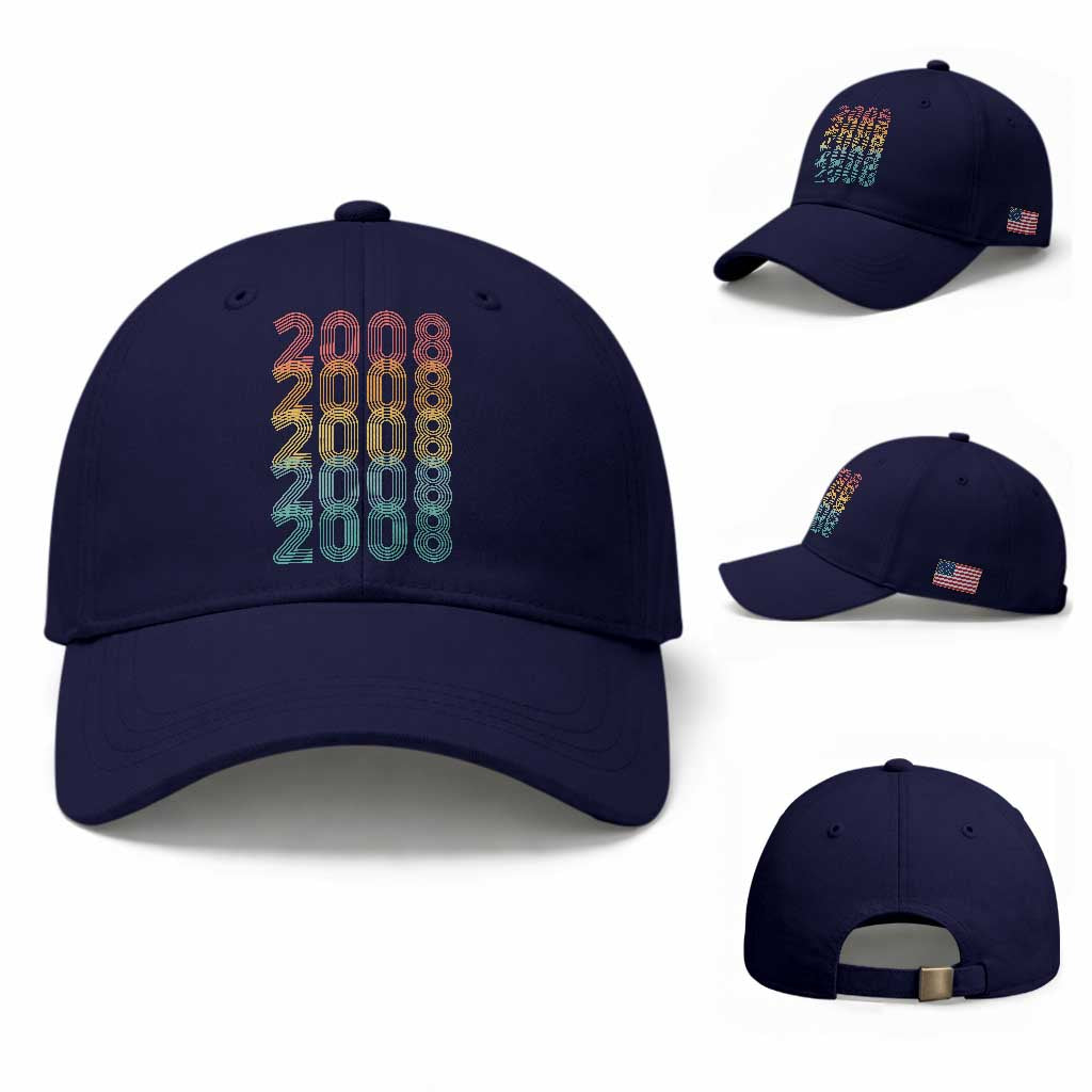 18th Birthday Baseball Cap Vintage 2008 Retro 18 Years Old Birthday