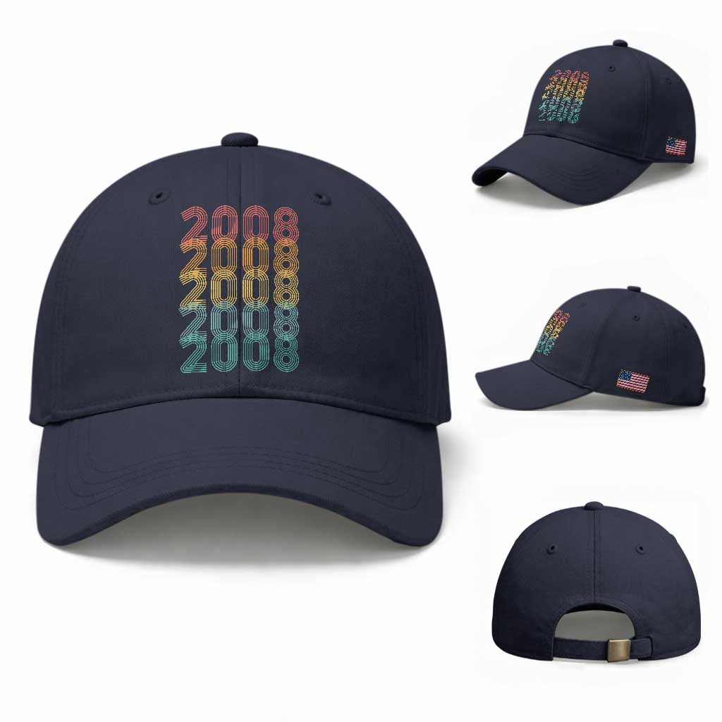 18th Birthday Baseball Cap Vintage 2008 Retro 18 Years Old Birthday